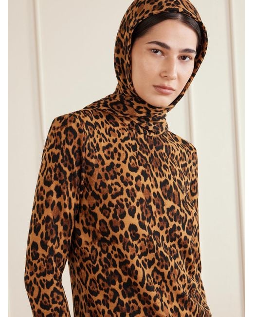 Anna Sui Brown Honey Animal-Print Jersey Wrap