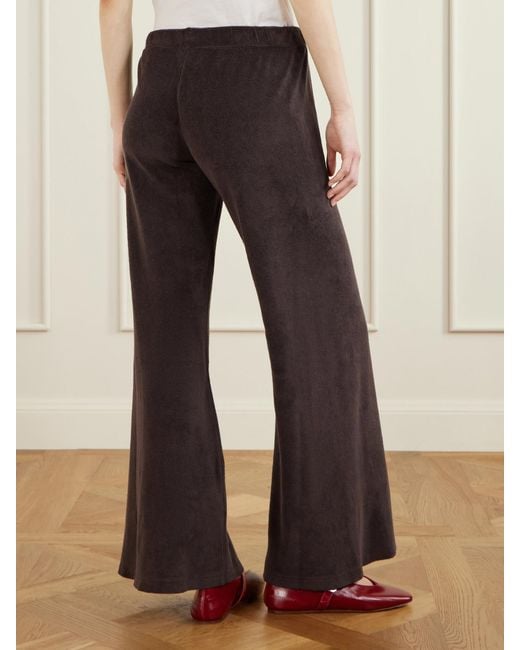 Suzie Kondi Brown Lito Cotton-Blend Terry Wide-Leg Pants