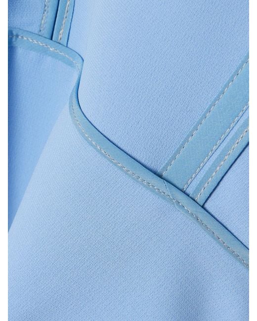 Maticevski Blue Wingtip Draped Crepe Midi Dress