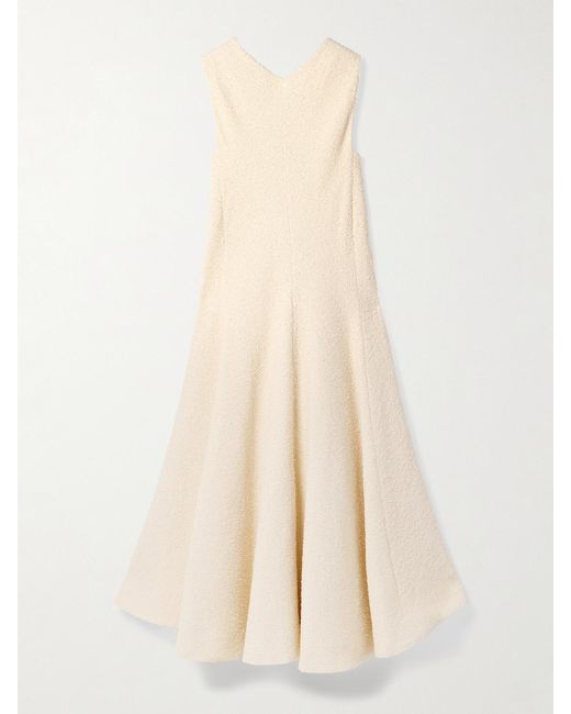 Khaite Natural Mellie Cotton-Blend Bouclé Midi Dress