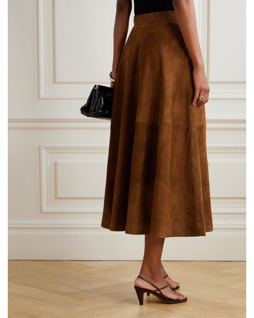 Rohe Brown Suede Midi Skirt