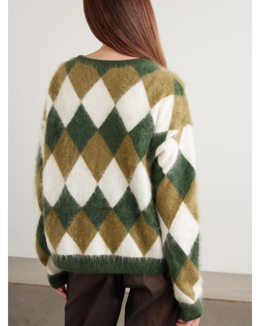 arch4 Green Leon Pullover Aus Gebürstetem Biokaschmir Mit Argyle-Muster