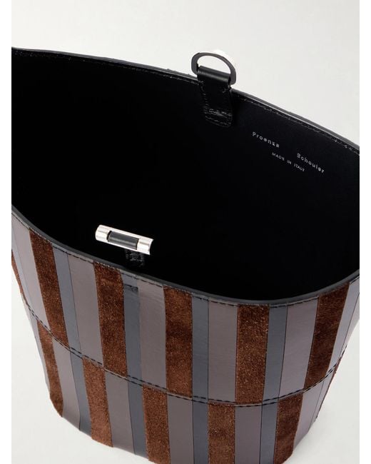 Proenza Schouler White Mini Bucket Intarsia Leather And Suede Bag