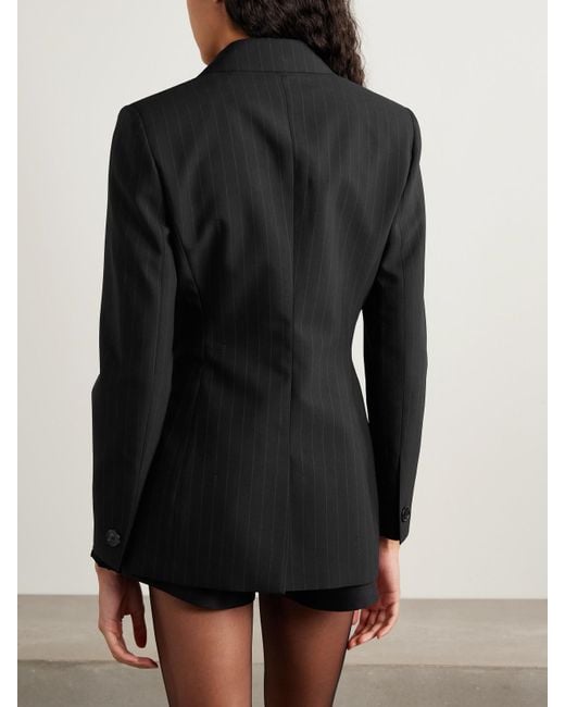 Gucci Black Double-Breasted Pinstriped Wool-Twill Blazer