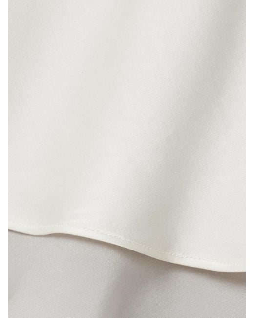Jupe Midi En Satin À Finitions En Mousseline De Soie Nola Kallmeyer en coloris White