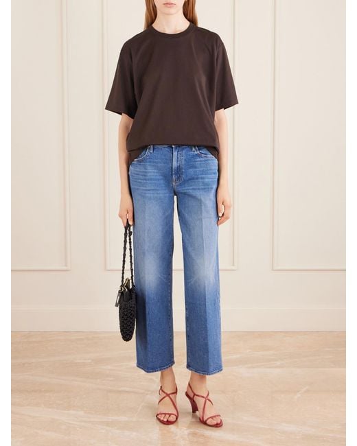 Mother Blue The Mid Rise Maven Flood Wide-Leg Jeans