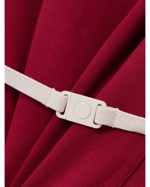 Eres Red Reinette Sharon Belted Two-Tone Swimsuit