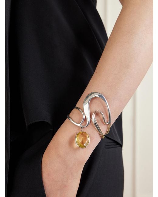 Juju Vera Natural Lula Sterling And Citrine Cuff