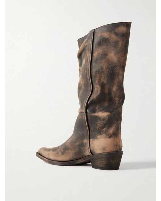 Khaite Brown Clive Leather Boots