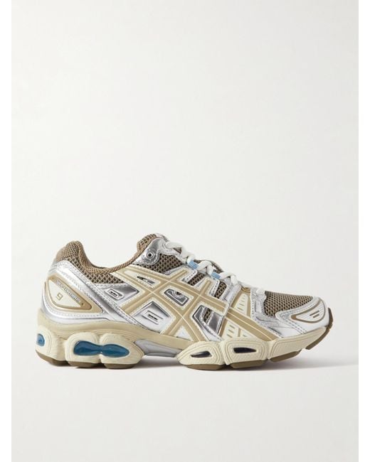 Asics White Gel-Nimbus 9 Sneakers Aus Mesh Mit Kunstlederbesätzen