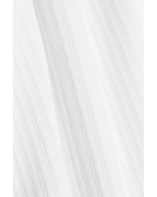 James Perse White The Daily Ribbed Stretch-Cotton Tank