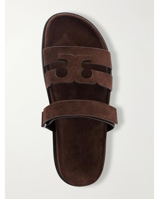 Tory Burch Brown Ines Suede Slides