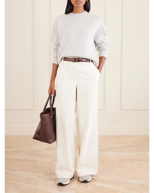 Tod's White Suede-Trimmed Sneakers