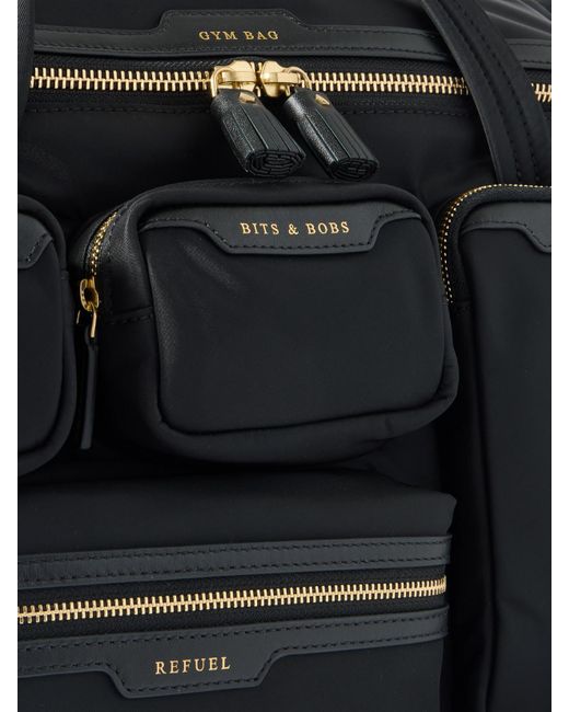 Anya Hindmarch Black Gym Leather-Trimmed Econyl Tote