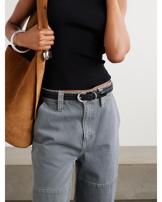 DEHANCHE Black Hollyhock Braided Leather Belt