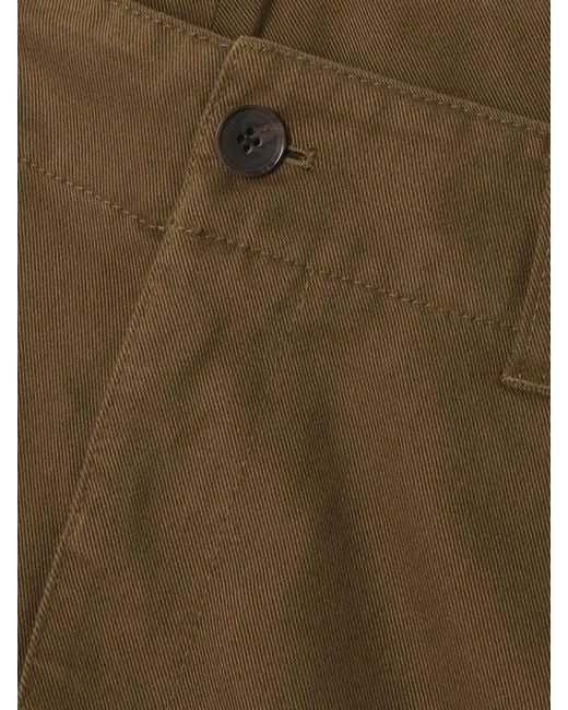 FRAME Green The Twisted Cotton-Twill Tapered Pants