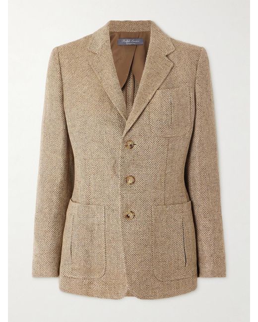 Ralph Lauren Natural Ronan Linen-Tweed Blazer