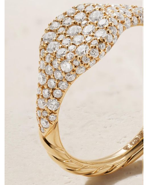 David Yurman Natural Petite Pavé 18-Karat Diamond Pinky Ring