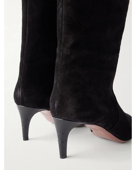 Paris Texas Black Stiletto 60 Suede Knee Boots