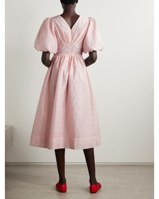 Sea Pink Florence Midikleid Aus Cloqué Mit Raffungen