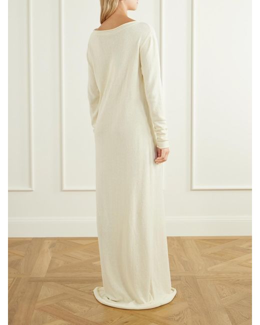 Kallmeyer White Rhea Cotton-Blend Knitted Maxi Dress
