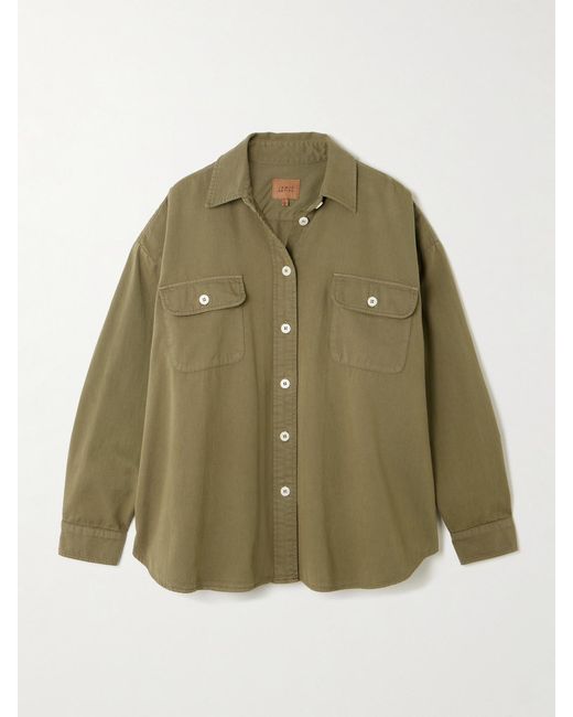Jamie Haller Green The Big Oversized Cotton-Twill Shirt