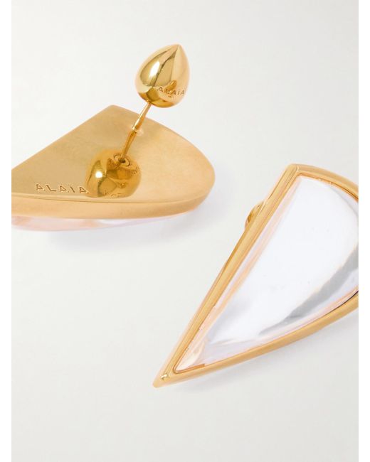 Alaïa White Le Demi-Coeur-Tone Resin Earrings