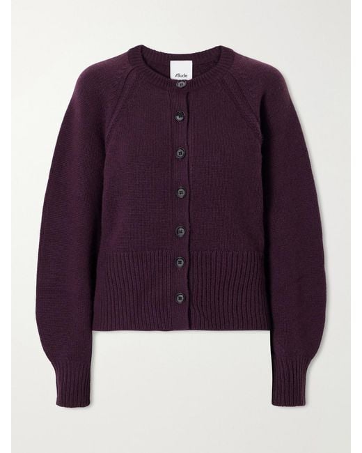 Allude Purple Cashmere Cardigan