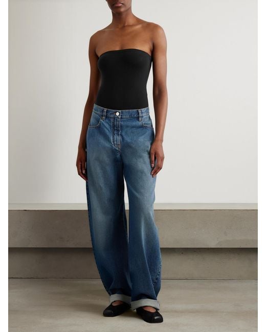 Alaïa Black Strapless Stretch-Jersey Bodysuit