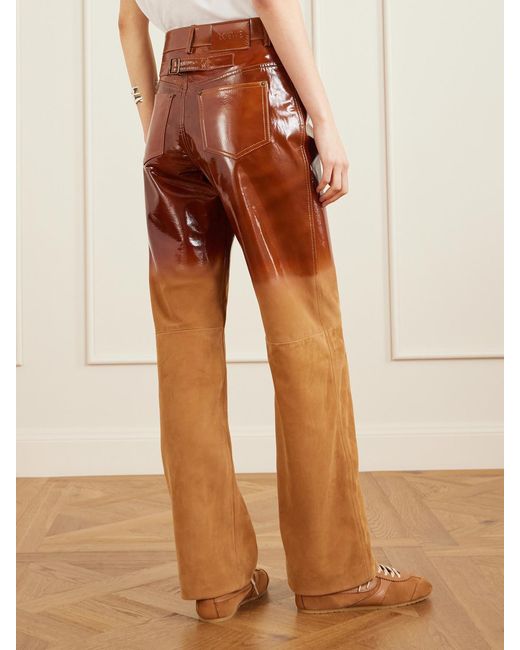 Loewe Orange Dégradé Suede Straight-Leg Pants