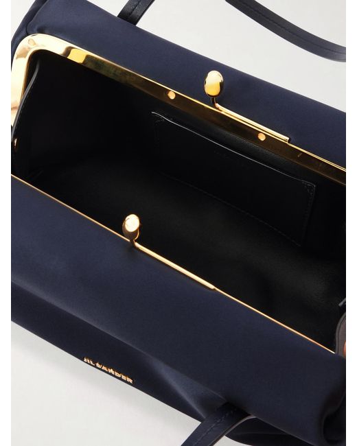 Jil Sander Blue Goji Pillow Satin Shoulder Bag