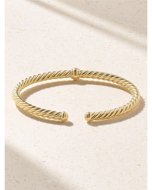 David Yurman Natural Cablespira Flex Station 18-Karat Diamond Cuff