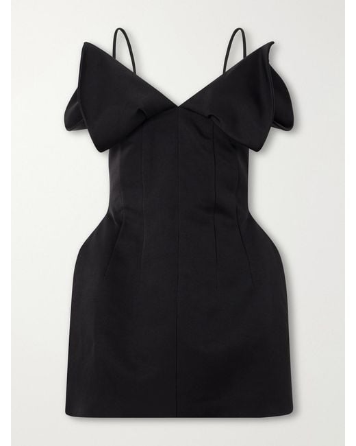 Magda Butrym Black Cotton And Silk-Blend Mini Dress