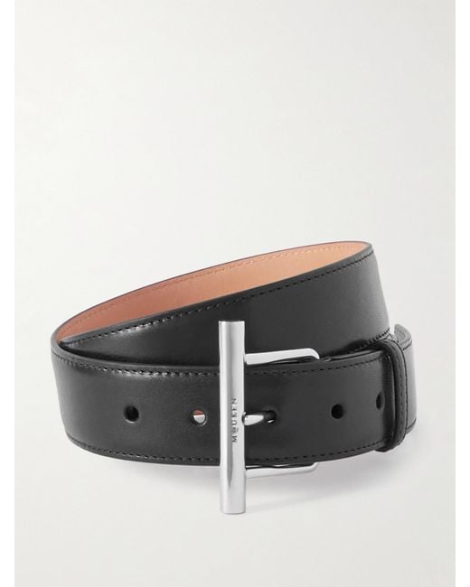Alexander McQueen Black T-Bar Gürtel Aus Leder