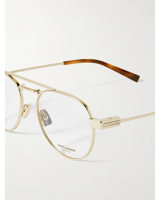 Saint Laurent Natural Aviator-Style-Tone Optical Glasses