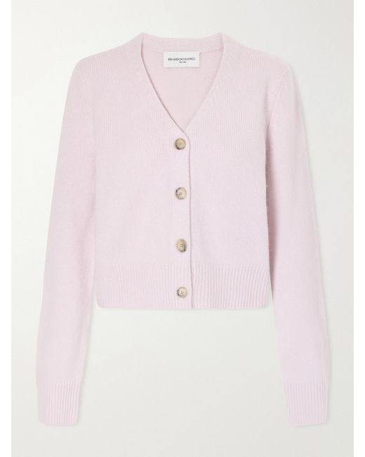 Brandon Maxwell Pink The Sloane Silk And Cashmere-Blend Knitted Cardigan
