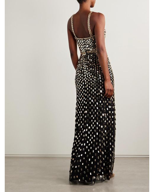 Jenny Packham White Juliette Embellished Mesh Gown