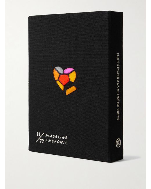 Olympia Le-Tan Black The Hunchback Of Notre-Dame Embroidered Appliquéd Canvas Clutch