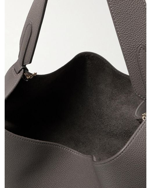 Khaite Gray Lotus Small Textured-Leather Tote