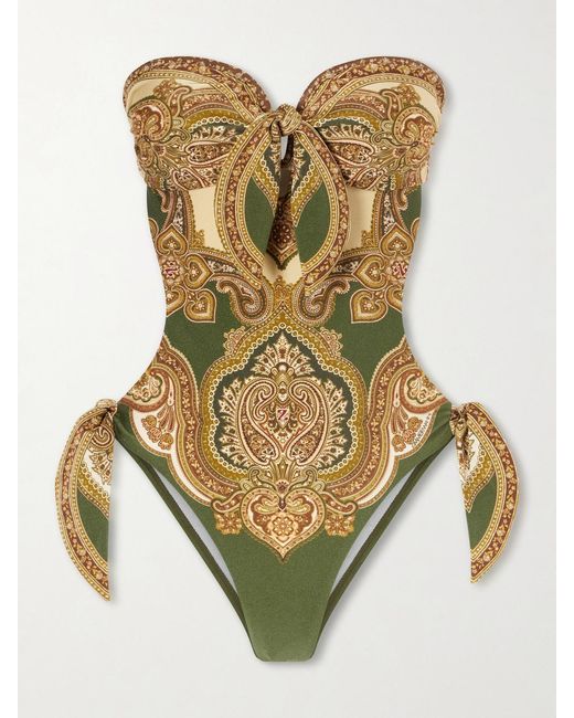 Zimmermann Green Mahon Printed Swimsuit