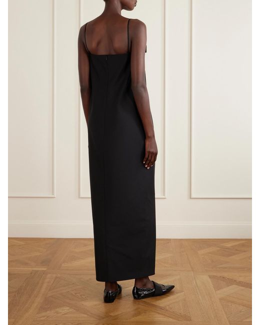 Givenchy Black Bow-Detailed Wool And Mohair-Blend Maxi Dress