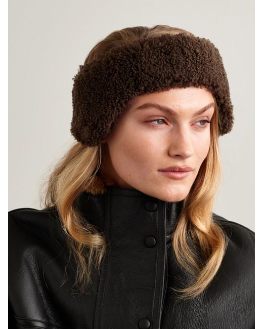 Yves Salomon Brown Shearling Earmuffs