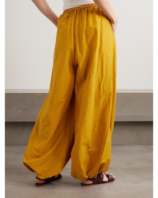 Jamie Haller Yellow The Balloon Cotton And Silk-Blend Balloon Pants