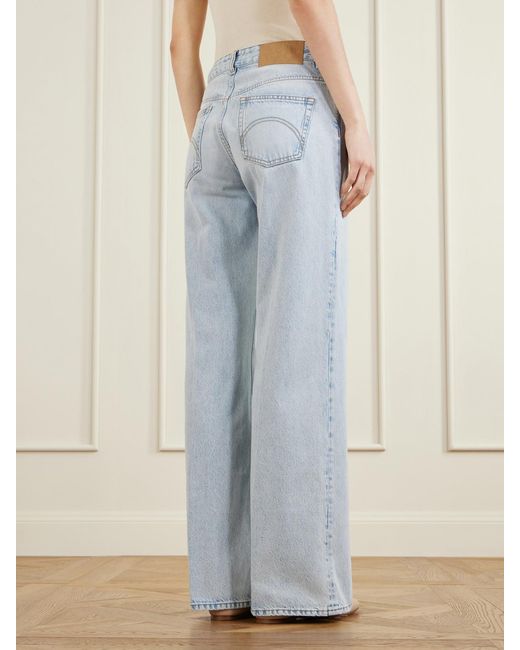 Blazé Milano Blue Nariida Maline Mid-Rise Wide-Leg Jeans