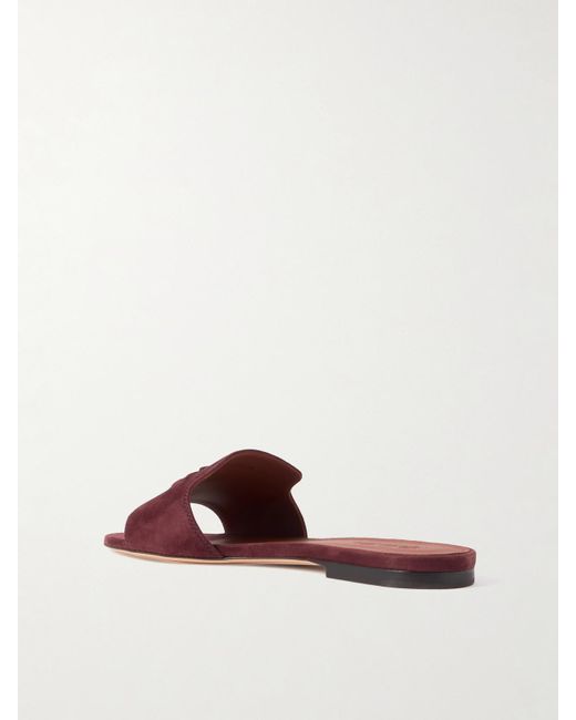 Loro Piana Brown Summer Charms Suede Slides