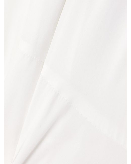 Isabel Marant White Samantha Belted Asymmetric Modal-Blend Midi Shirt Dress