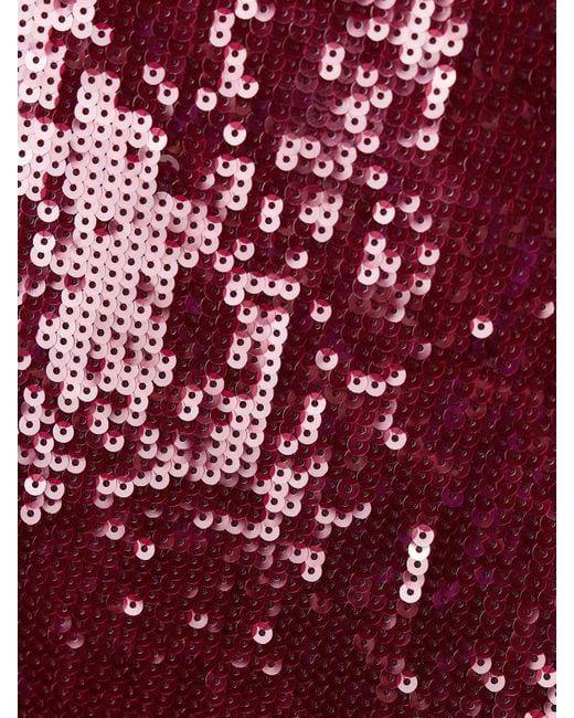 Veronica Beard Red Koa Midirock Aus Stretch-Tüll Mit Pailletten
