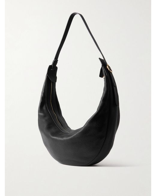 Khaite Black Augustina Textured-Leather Shoulder Bag