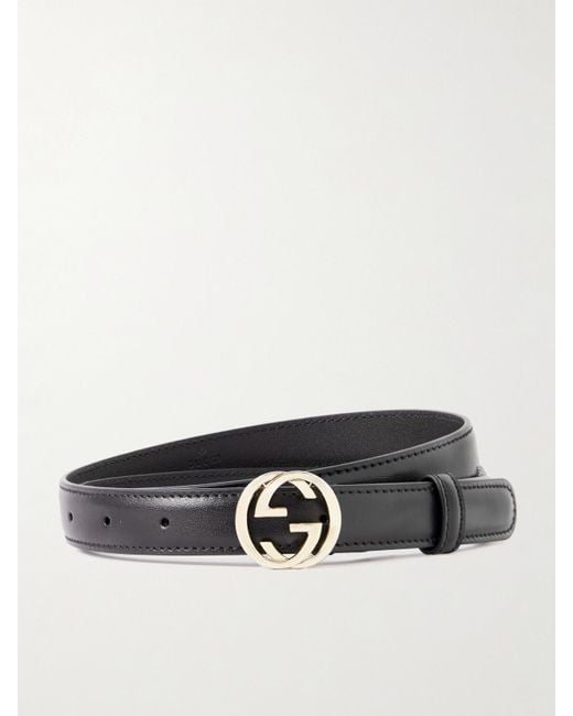 Gucci Black Plutone Leather Belt