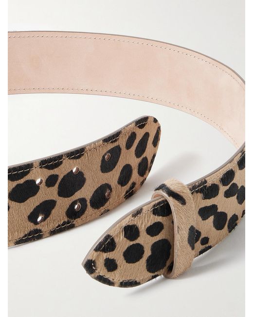 Khaite Multicolor Theo Leopard-Print Calf Hair Waist Belt